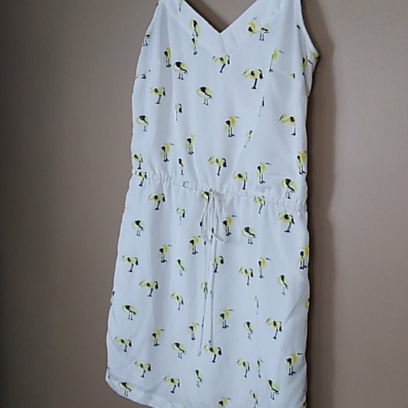 Tie Waist Flamingo Print Mini Dress - Picture 6 of 16